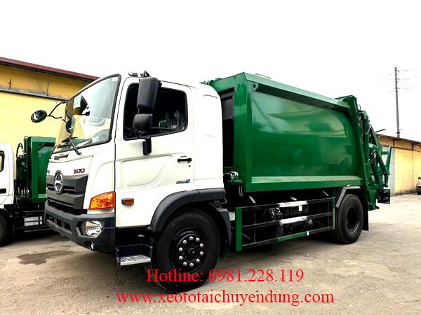 Xe Ép Rác Hino FG 14 Khối Xe Cuốn Ép Rác Thuỷ Lực Chuyên Dụng